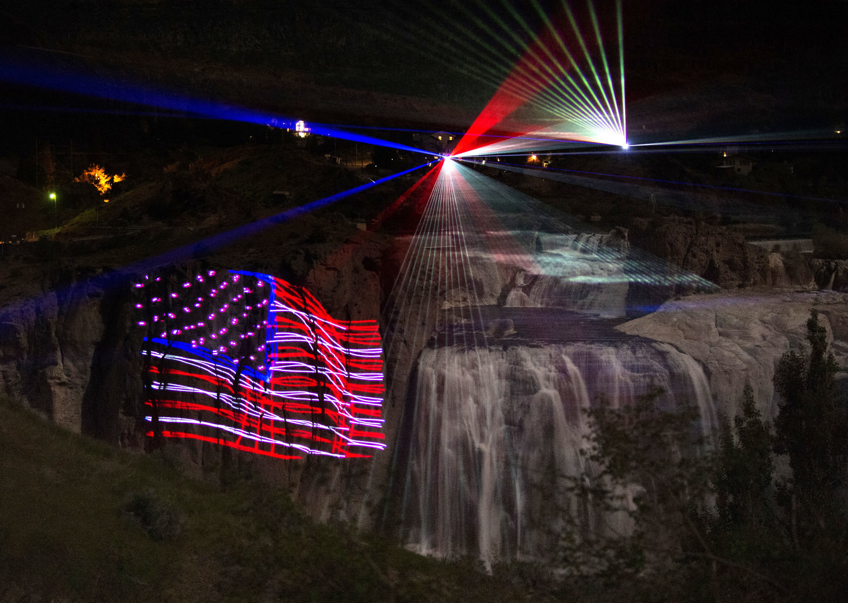 Lights and Lasers Show at Shoshone Falls